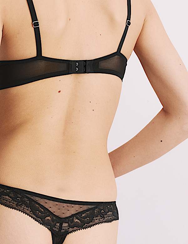 Silk & Lace Wired Balcony Bra Set - IL