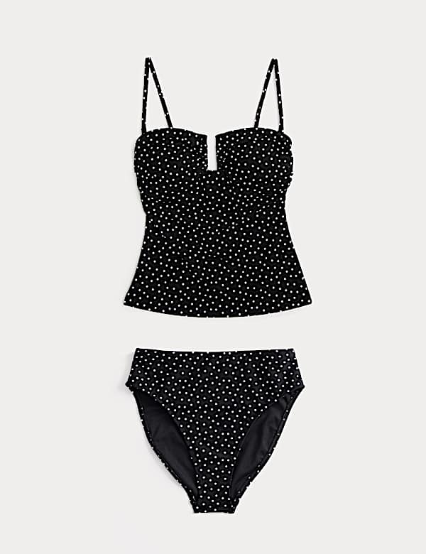 Ensemble tankini ampliforme &agrave; armatures en U et imprim&eacute; pois - CA