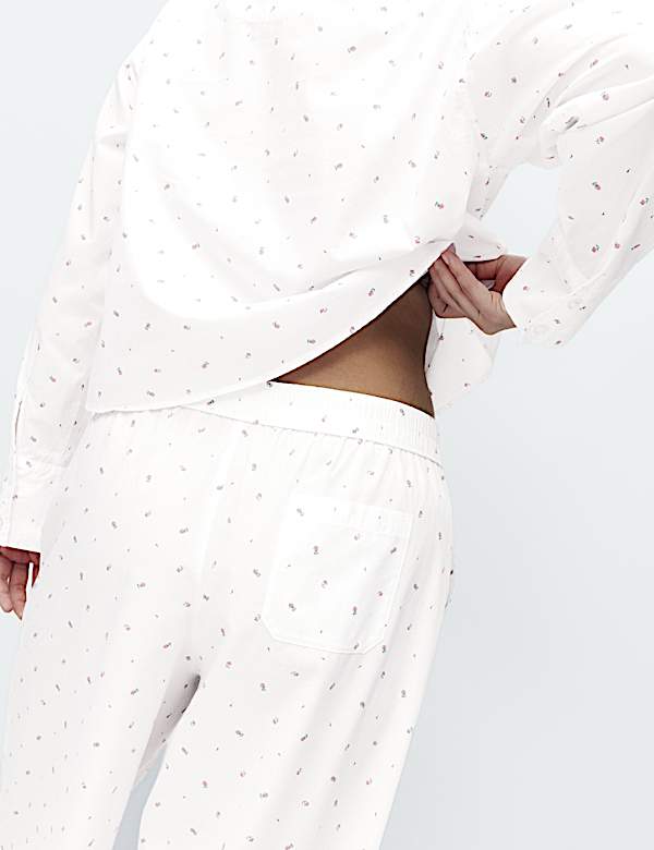 Pure Cotton Floral Cropped Lounge Pyjama Set - AT