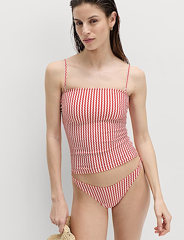 Printed Bandeau Tankini Set