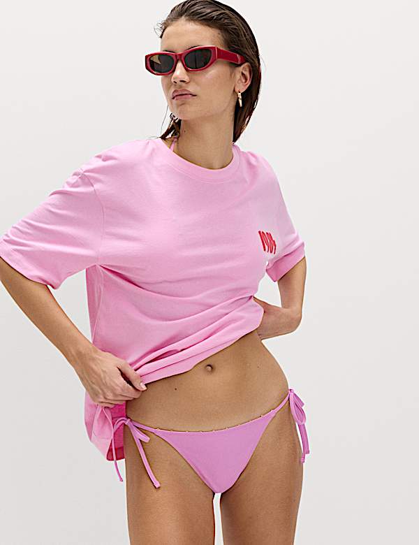Bead Detail Triangle Bikini Set - ID