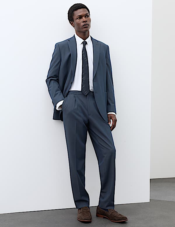 2 Piece Tailored Fit Performance Twill Suit - DK