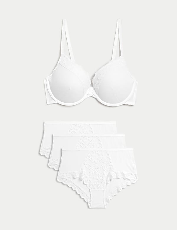 Lace Wired Push-Up Bra Set A-E - KG