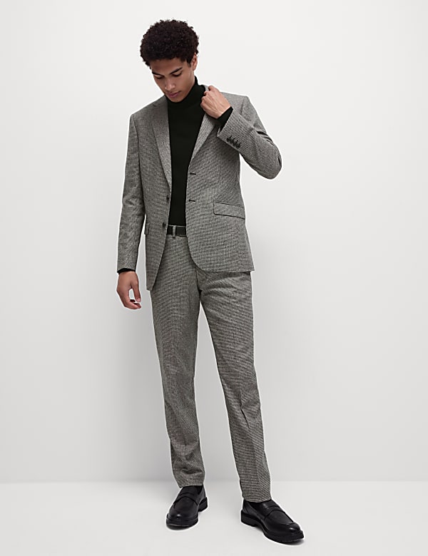 Tailored Fit Wool Blend Donegal Suit M S US