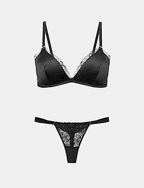 Bustier-set zonder beugel van zijde en kant (cupmaten A-E) - BE