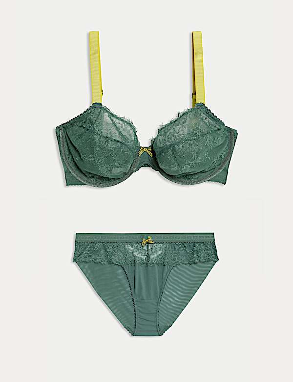 Anna Lace Wired Plunge Bra Set F-H - RS