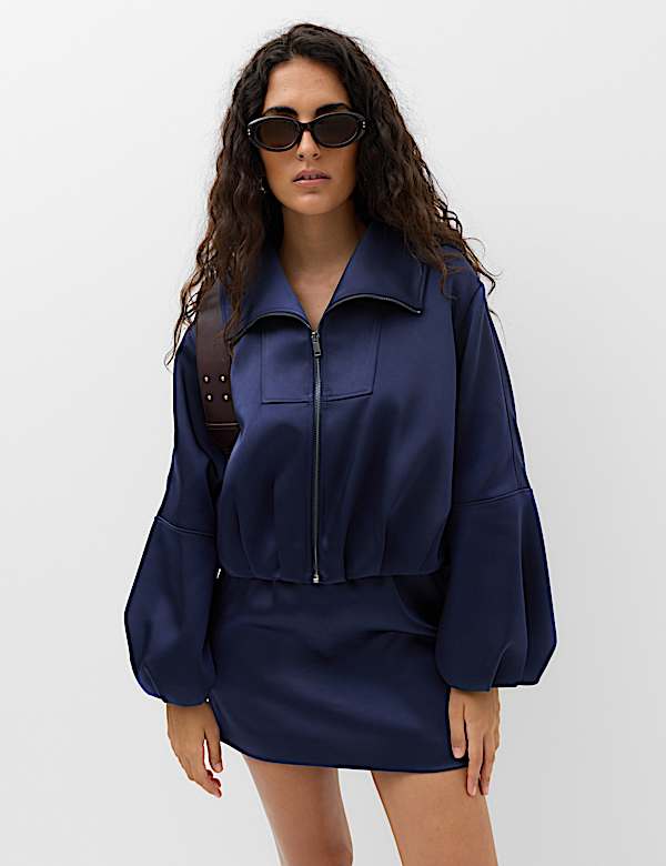 Satin Jacket & Skirt Set - CZ
