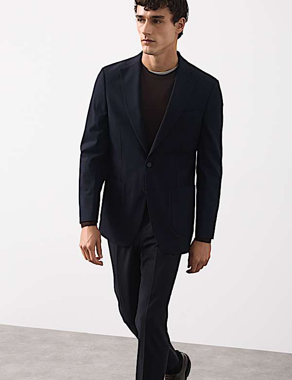 Tailored Fit Italian Wool Blend Performance Suit - DE