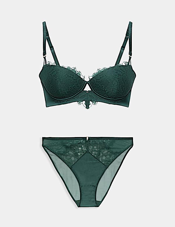 Lace Wired Balcony Bra Set A-E - BN