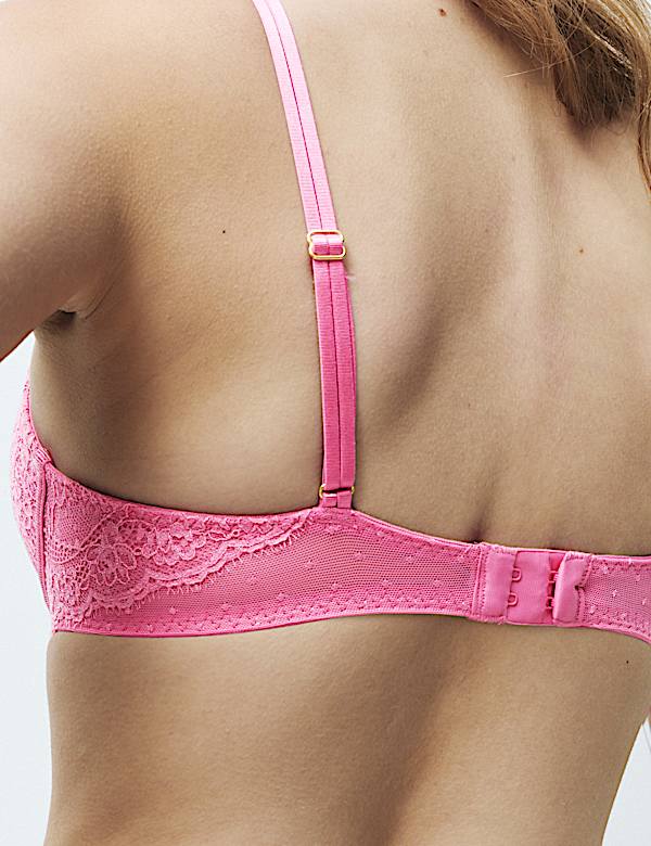 Conjunto de sujetador escotado Push-Up con aros, relleno y encaje Ida copa A-E - US