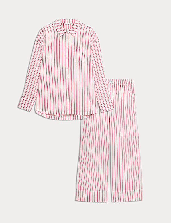 Ensemble pyjama 100 % coton &agrave; rayures chemise & bas - LU