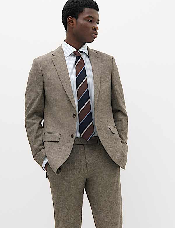 2 Piece Slim Fit Striped Stretch Suit
