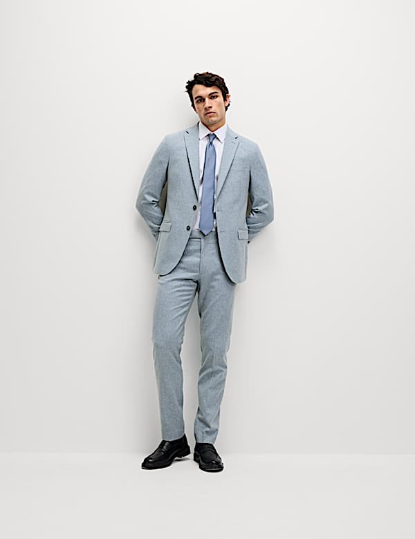 Tailored Fit Wool Rich Tweed Suit  - FI