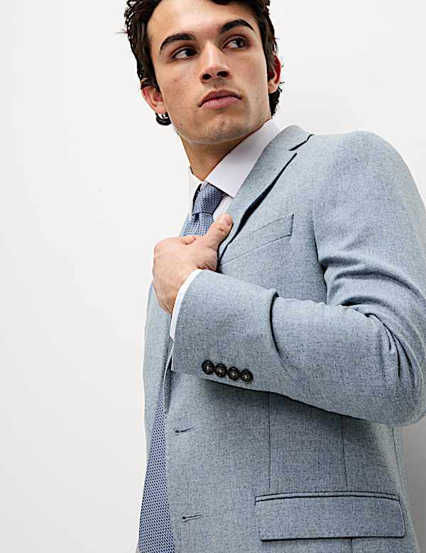 Tailored Fit Wool Rich Tweed Suit  - FI