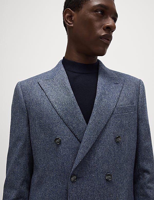 Tailored Fit Wool Rich Double Breasted Suit - AU