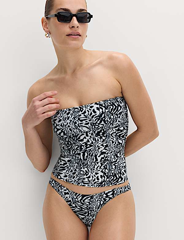 Printed Bandeau Tankini Set