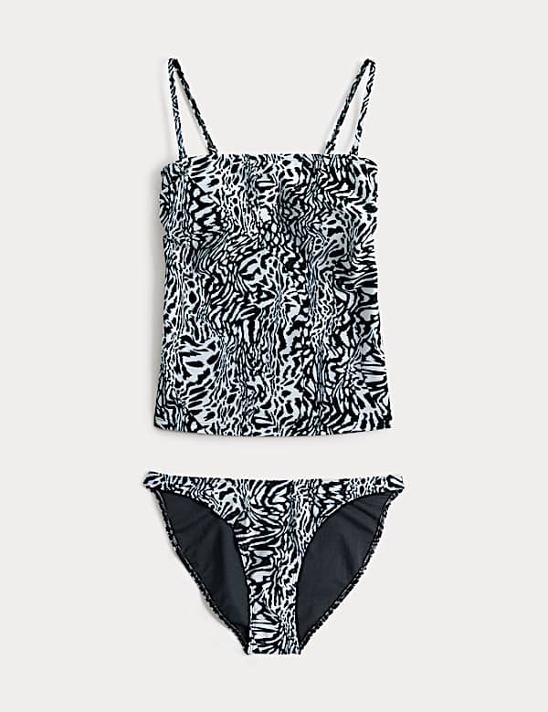 Printed Bandeau Tankini Set - FR