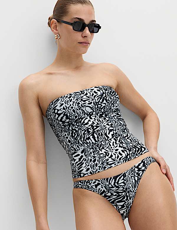 Printed Bandeau Tankini Set - FR