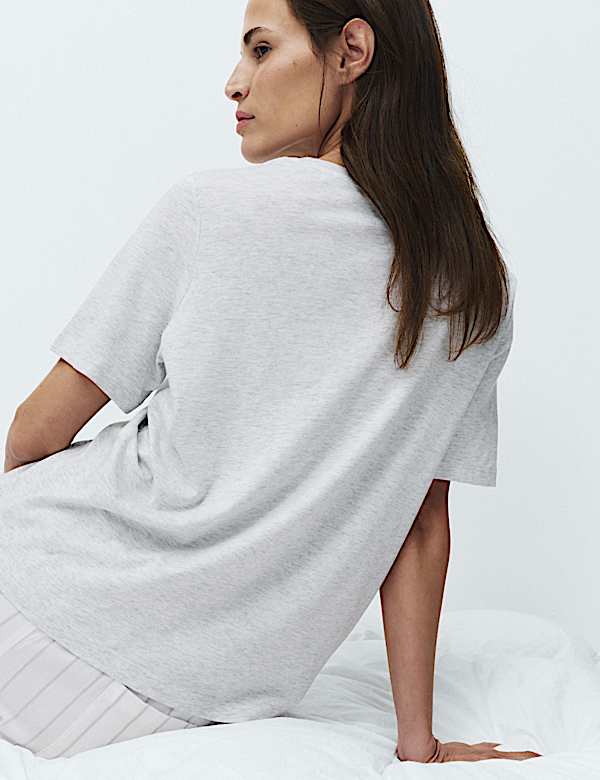 Cotton Modal Pyjama Top & Bottom Set - CZ