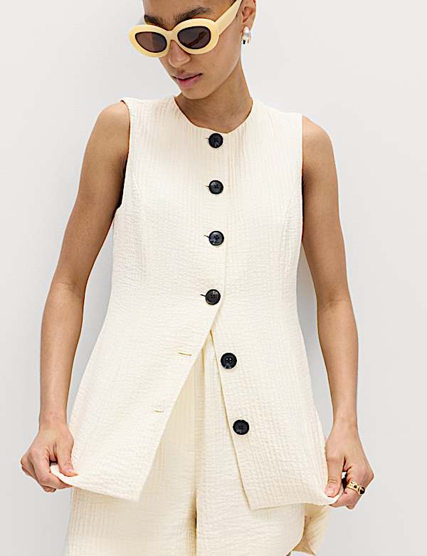 Textured Waistcoat & Short Set - BN