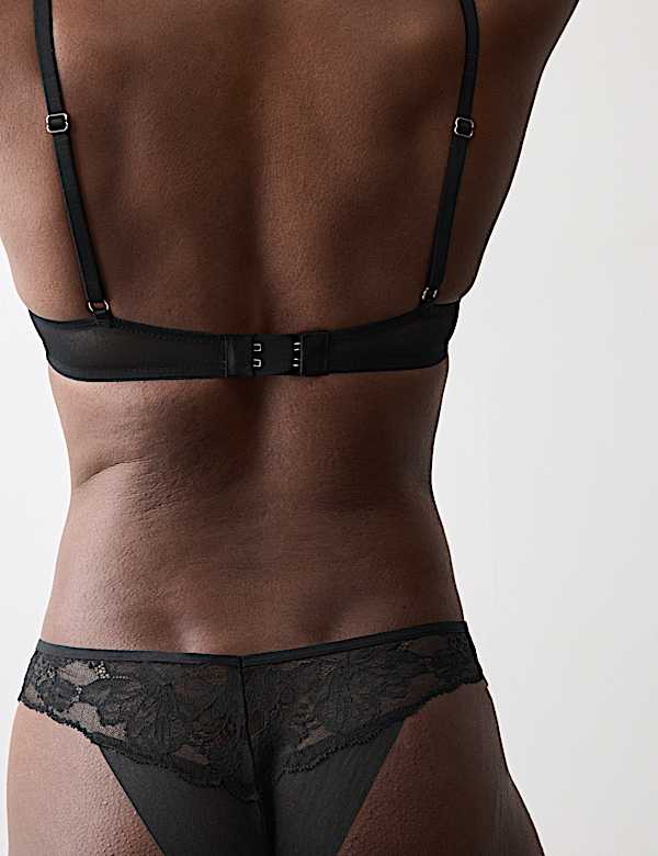 Savannah Lace Wired Plunge Bra Set A-E - BE