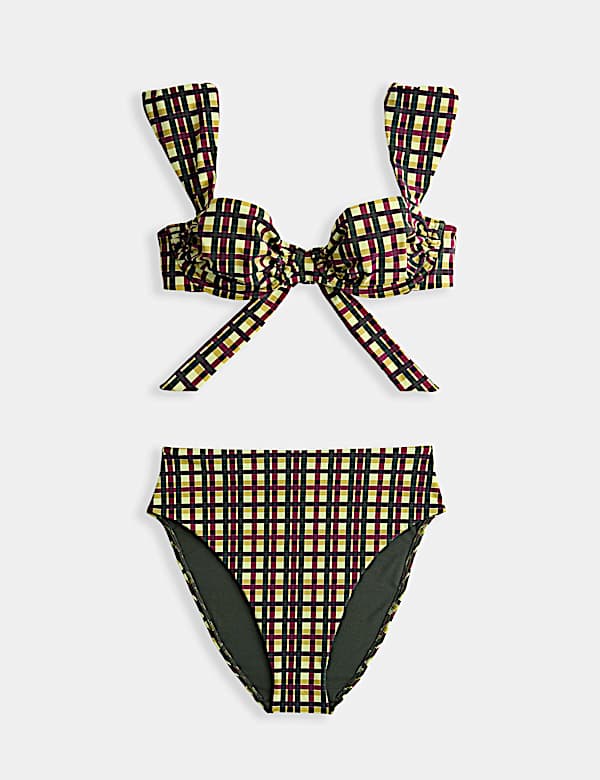 Checked Padded Wired Bikini Set - HU