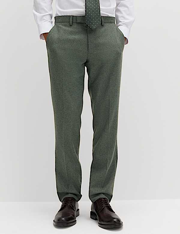 2 Piece Tailored Fit Italian Wool Rich Tweed Suit - FR