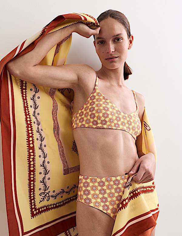 Printed Padded V-Neck Bikini Set
