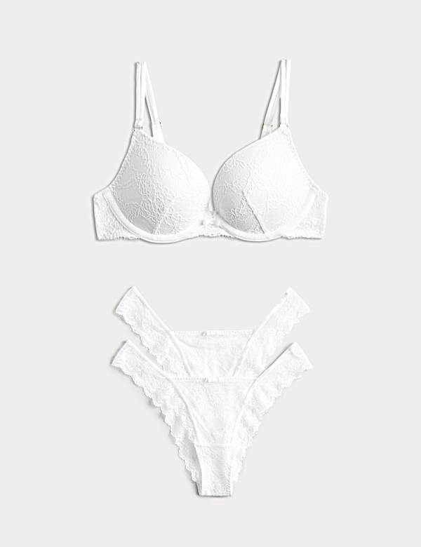 Ida Lace Wired Push-Up Plunge Bra Set A-E - DE