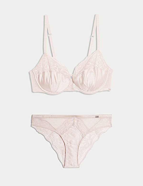 Silk & Lace Wired Balcony Bra Set - NZ