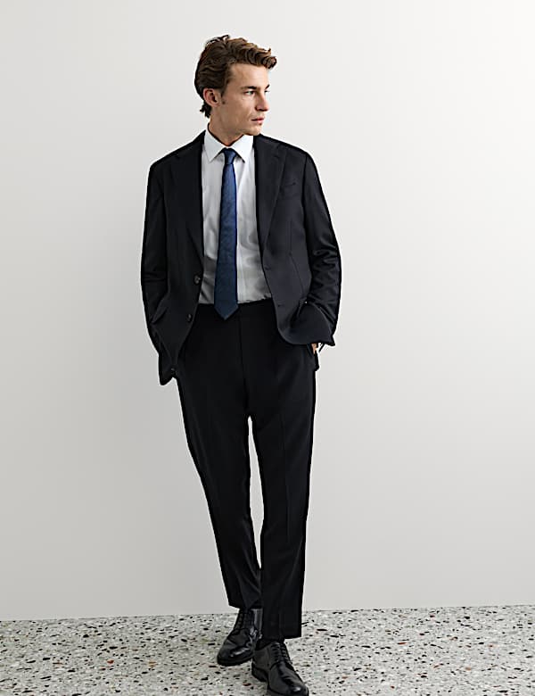 2 Piece Tailored Fit Italian Wool Flannel Suit - AU