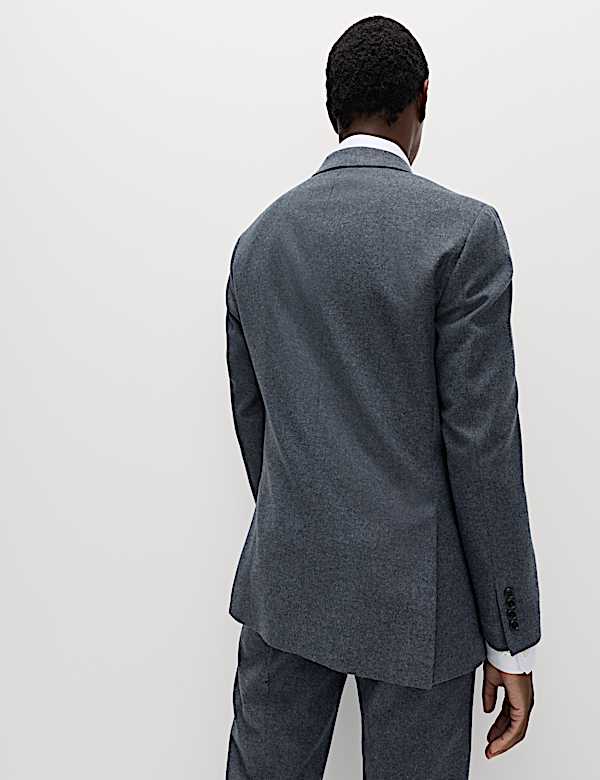 Tailored Fit Wool Rich Tweed Double Breasted Suit - NZ