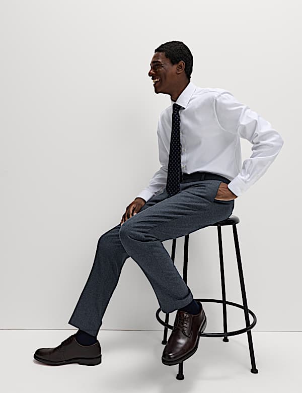 Tailored Fit Wool Rich Tweed Double Breasted Suit - NZ