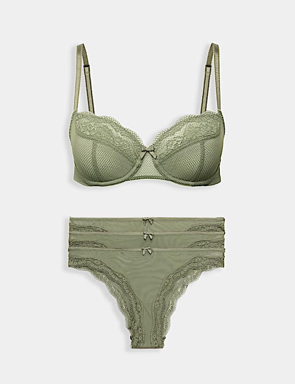 Jasmine Lace Wired Balcony Bra Set A-E - AL