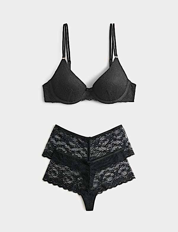 Ida Lace Wired Demi Cup Bra Set A-E - BN