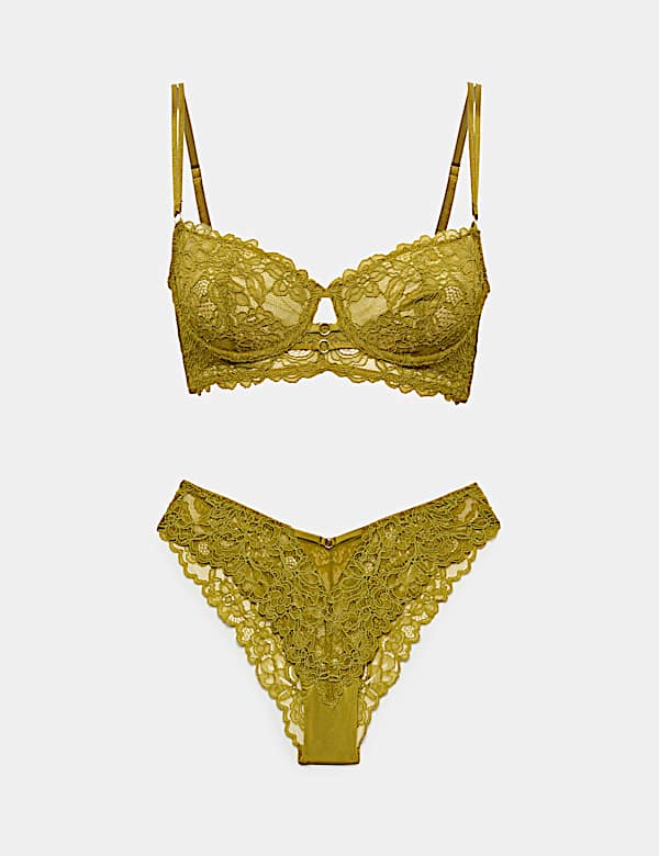 Sabine Lace Wired Longline Balcony Bra Set A-E - CA