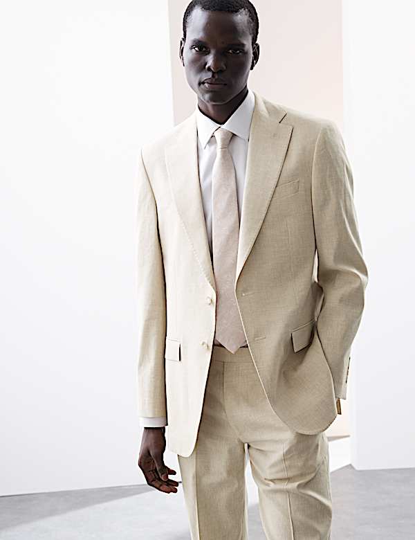 Tailored Fit Italian Performance Linen Blend Suit  - BE