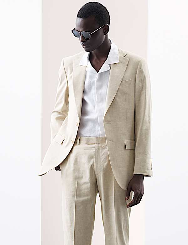 Tailored Fit Italian Performance Linen Blend Suit  - BE