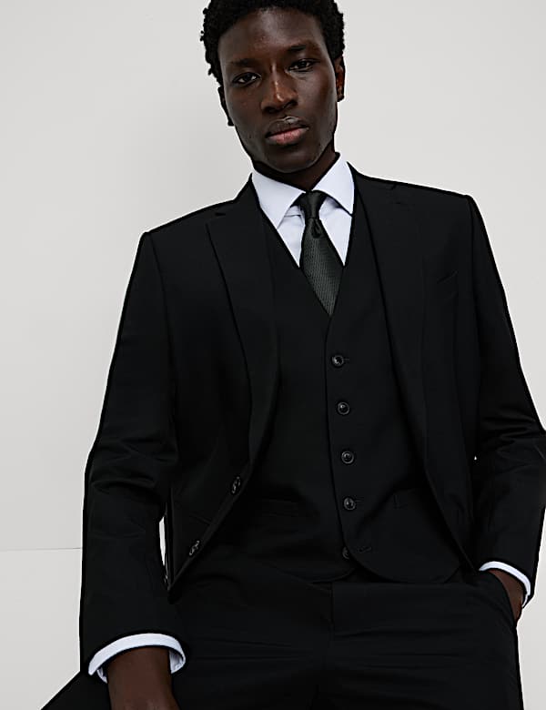 Black regular fit suit hotsell