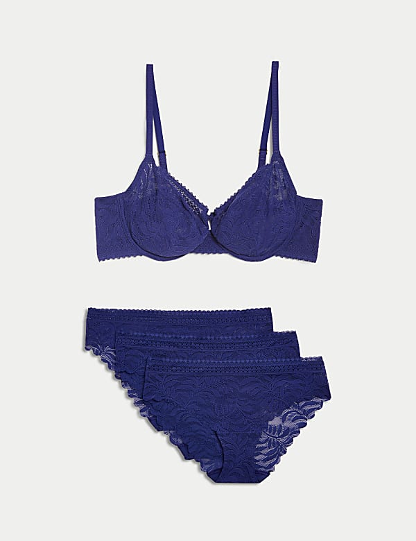 Conjunto de sujetador balconette con aros y encaje Flexifit&trade; para copa A-E - US