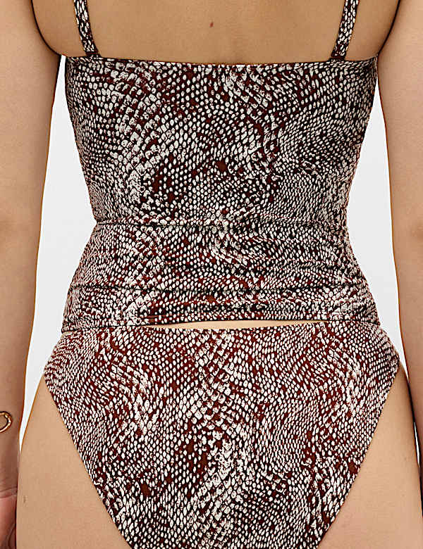 Tummy Control Printed Ruched Tankini Set - CY