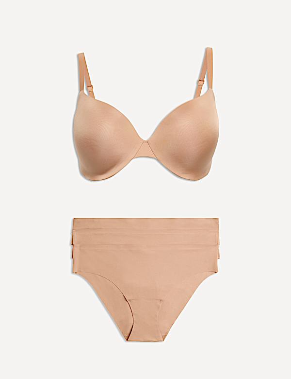 Body Invisibles&trade; Padded Wired Demi Cup Bra Set F+ - GR