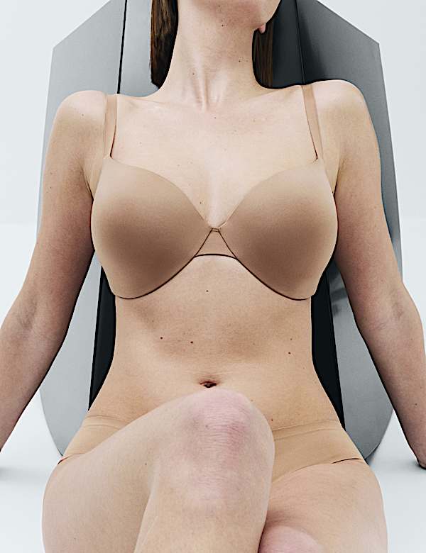 Body Invisibles&trade; Padded Wired Demi Cup Bra Set F+ - GR