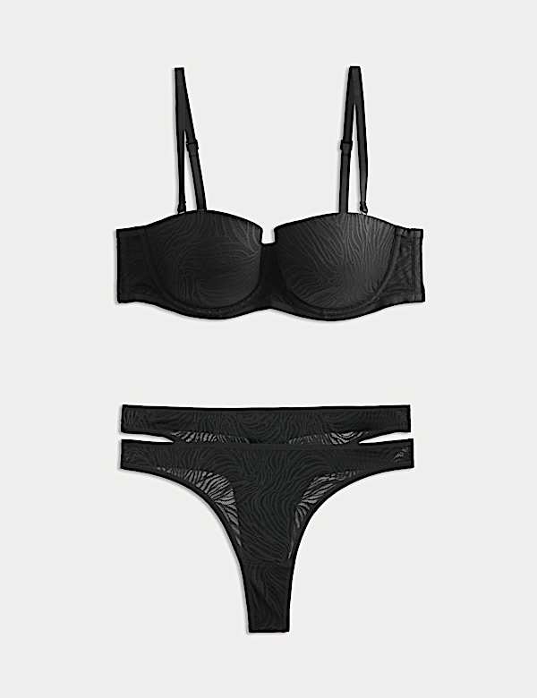 Body Lace Wired Strapless Bra Set A-E - US