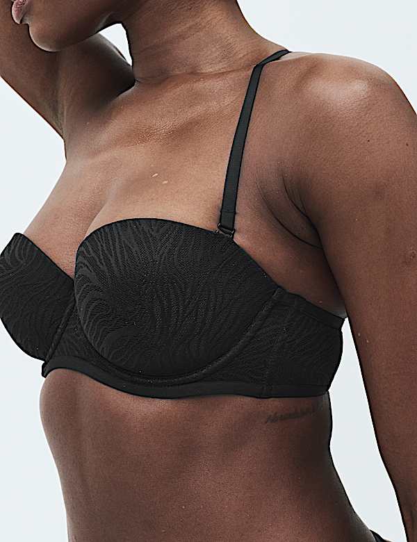 Body Lace Wired Strapless Bra Set A-E - US
