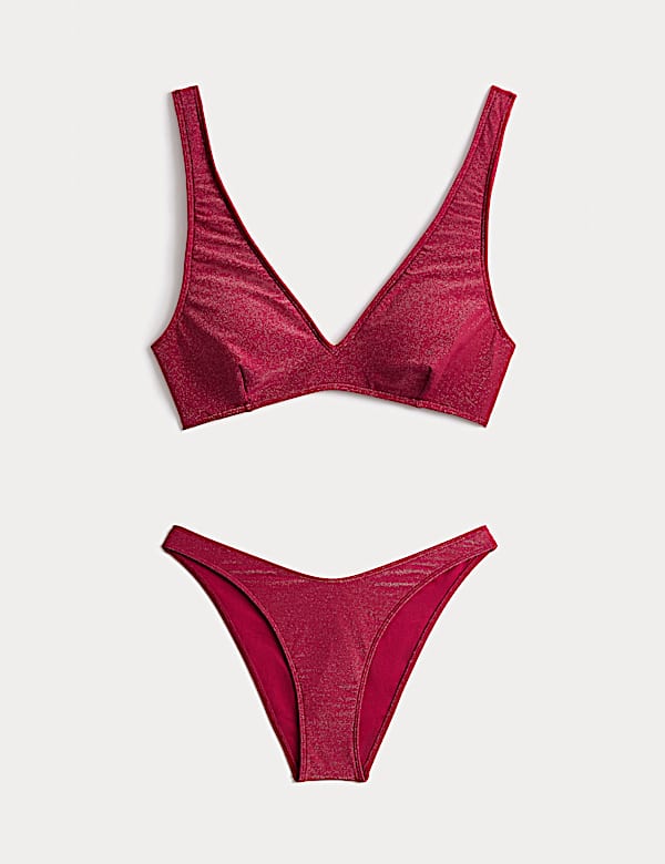 Glitter V-Neck Bikini Set - MV