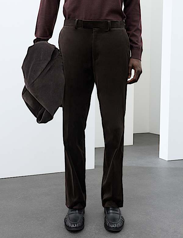 2 Piece Cotton Rich Velvet Stretch Suit - LU