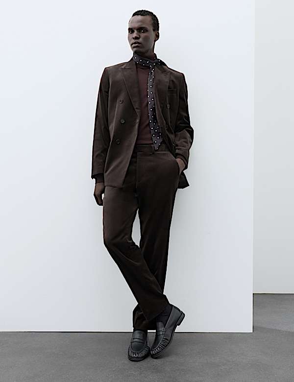 2 Piece Cotton Rich Velvet Stretch Suit - LU