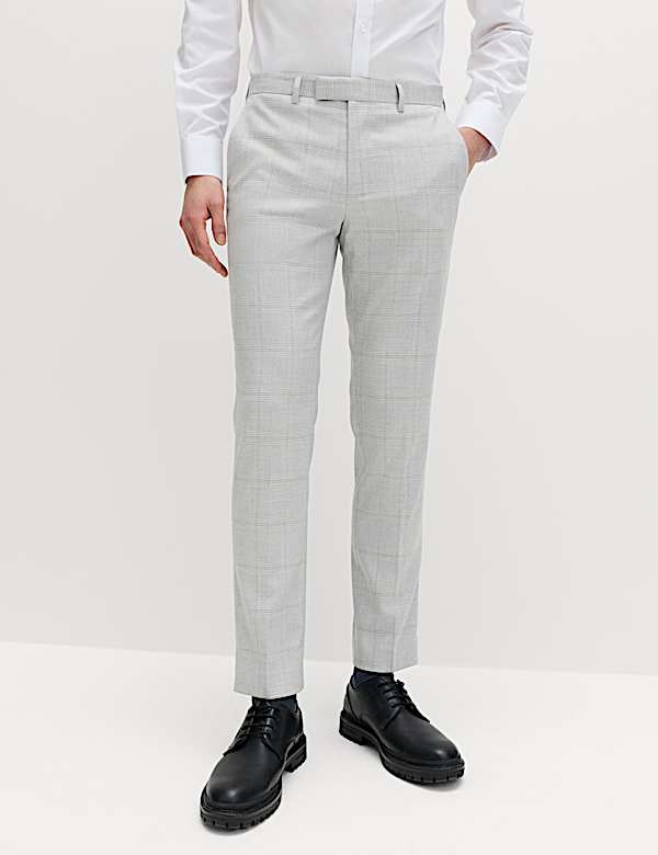 2 Piece Slim Fit Check Double Breasted Suit - FR