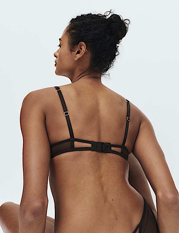 Conjunto de sujetador balconette con aros y bordado de leopardo Mia (copas A-E) - ES